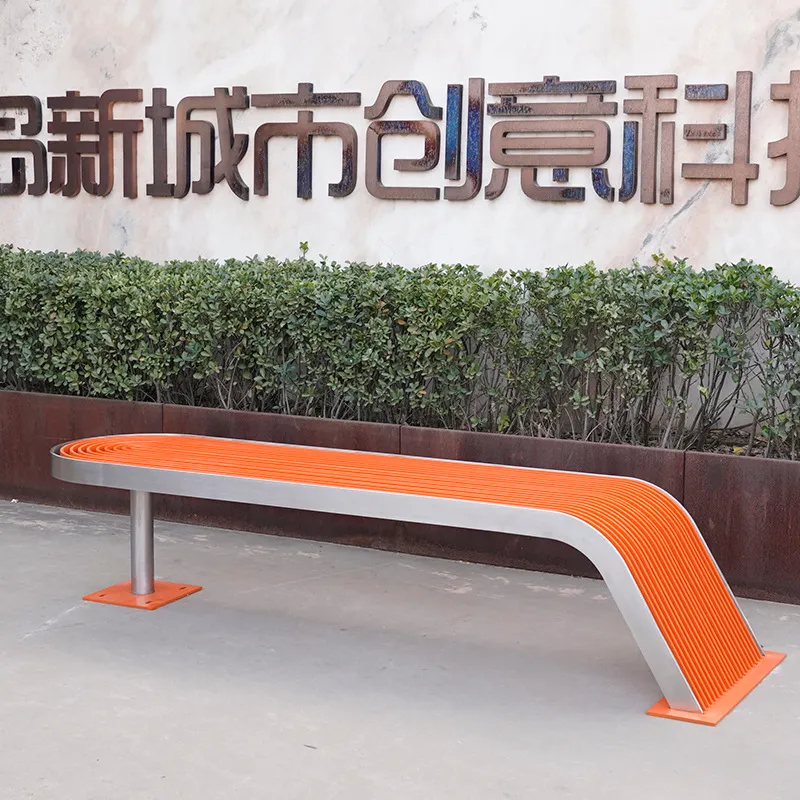 Garden Bench Metal - RVS parkbank buitenbank vierkante zitplaats voor