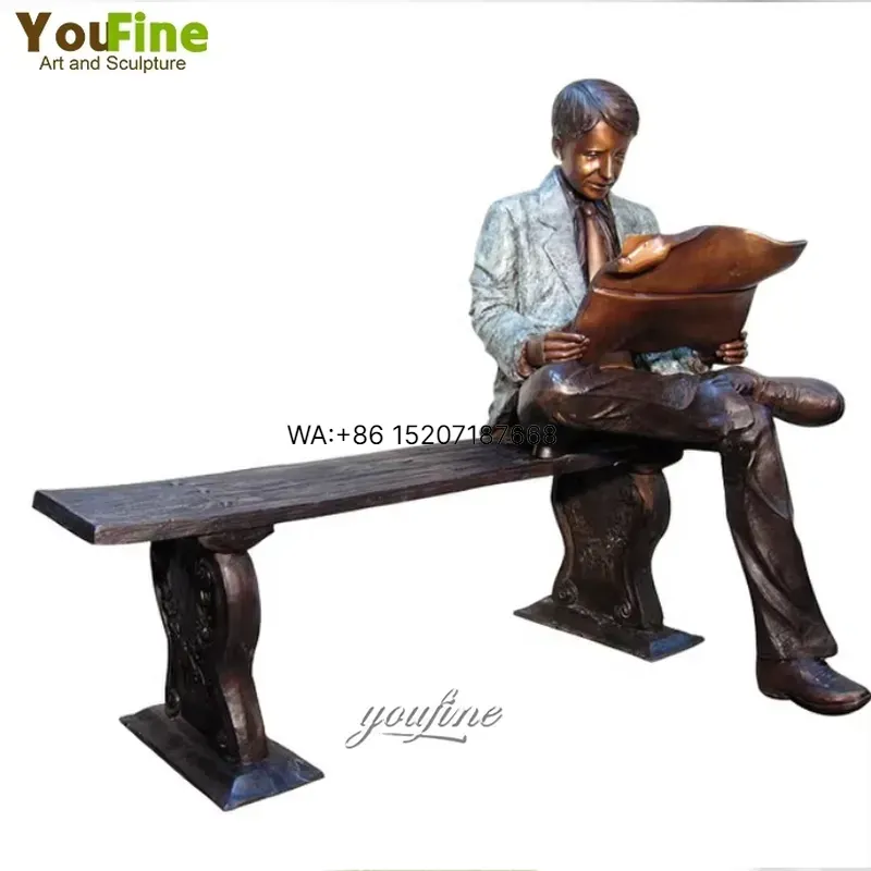 Garden Bench Metal - Wmwmnu Hoogwaardige Tuindecoratie Metalen Bronzen Man