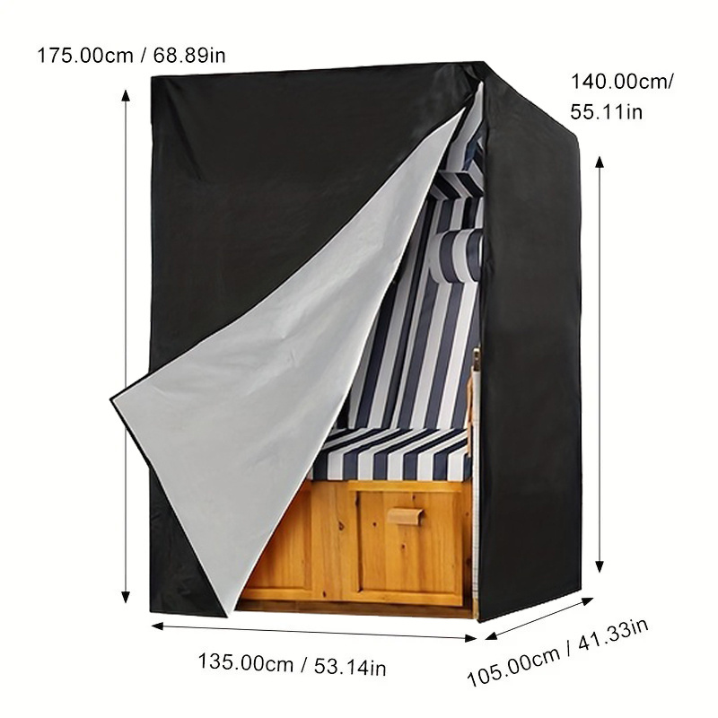 Outdoor Furniture Cover - 1-delige zwarte buitenmeubelhoes, universele bescherming voor