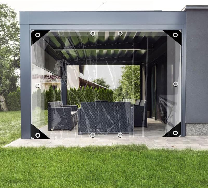 Outdoor Furniture Replacement Fabric - Transparante, waterdichte PVC-stof met metalen oogjes,