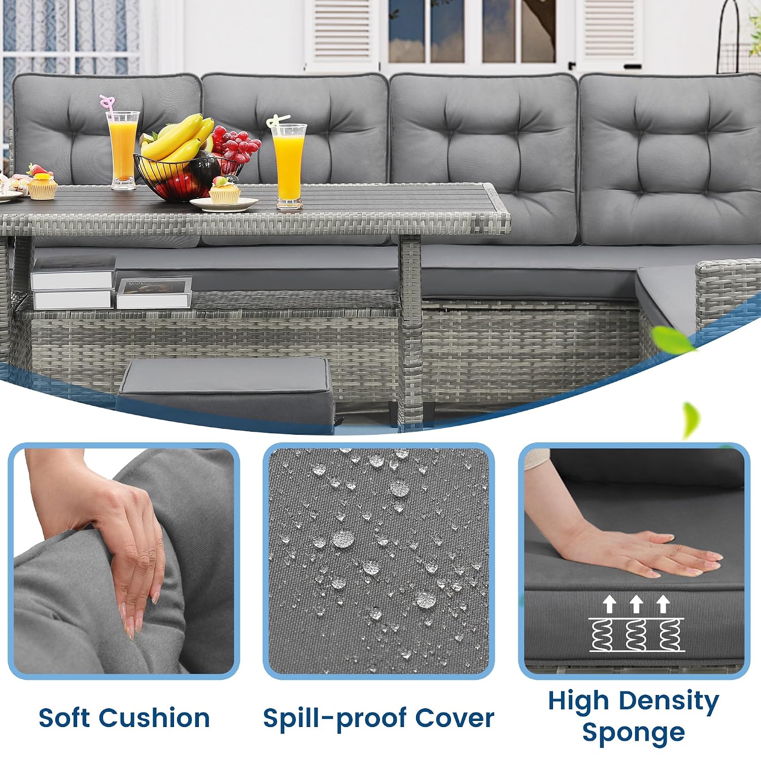6-delige terrasmeubilairset, e - Outdoor Furniture Cushion recensie en prijs