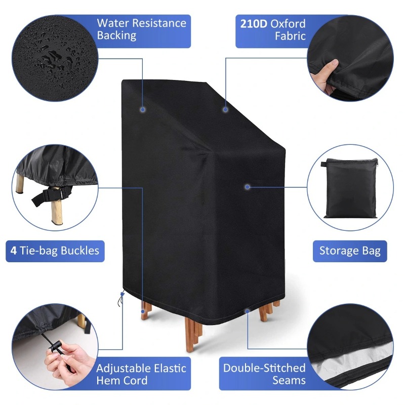 1/2/PCS Gestapelde Stoel Stofh - Outdoor Furniture Cover recensie en prijs