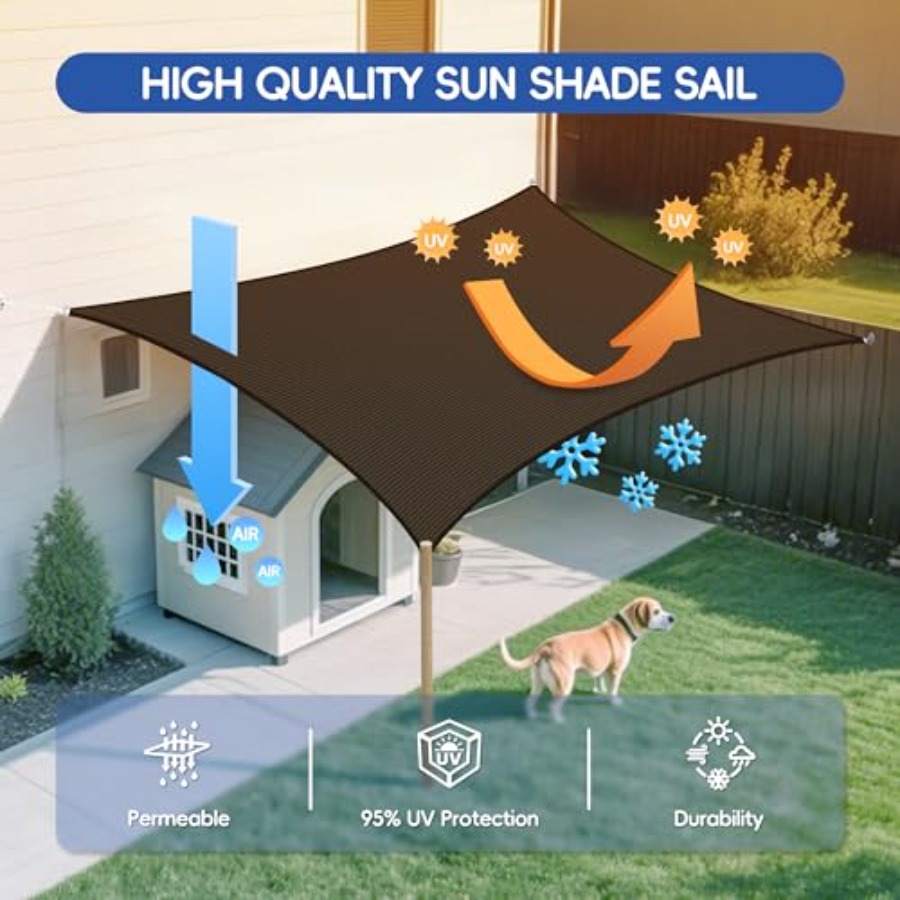Zonneschermzeil 24'x24' rechth - Sun Sail Shade recensie en prijs