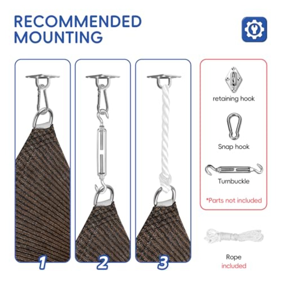 Zonneschermzeil 24'x24' rechth - Sun Sail Shade recensie en prijs