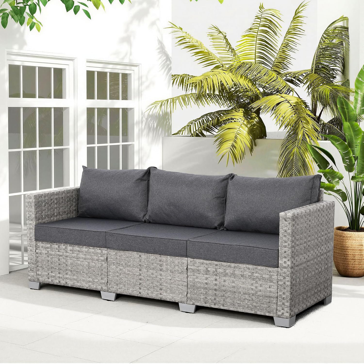 Buiten 3-zits rotan loungeset, - Outdoor Furniture Cushion recensie en prijs