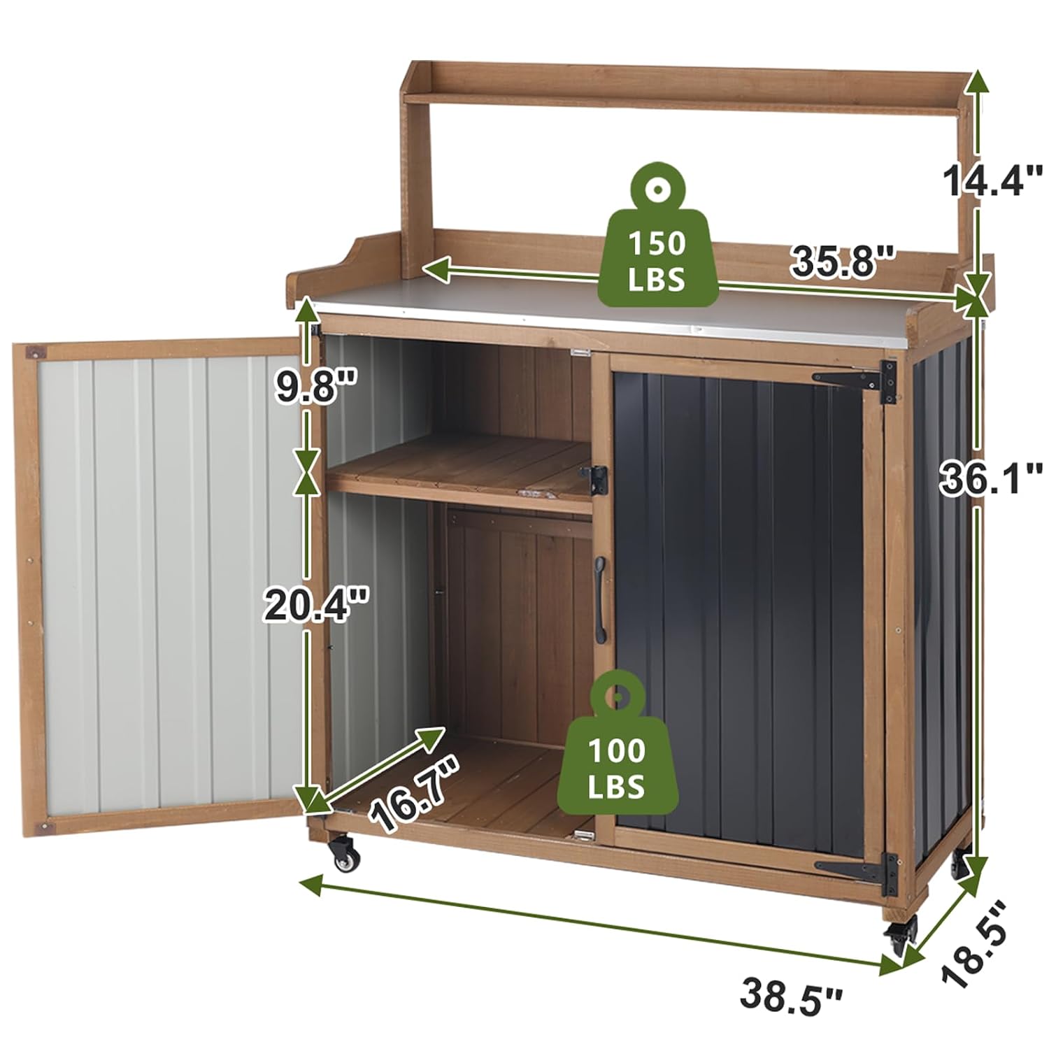 Buitenwerkbank met metalen bla - Garden Bench Metal recensie en prijs