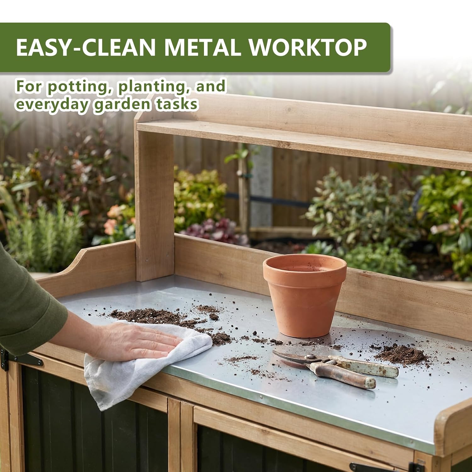Buitenwerkbank met metalen bla - Garden Bench Metal recensie en prijs