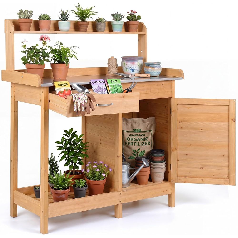Buitenwerktafel voor planten,  - Garden Bench Metal recensie en prijs