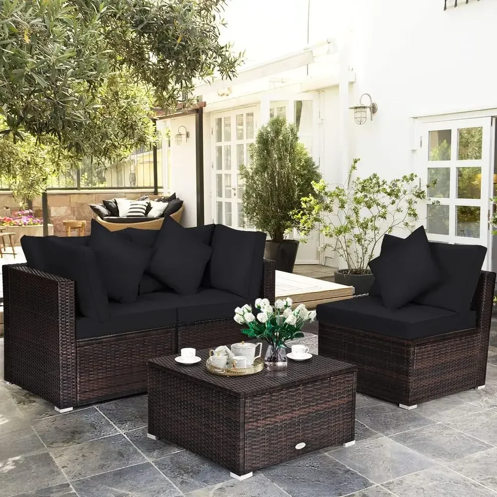4-delige loungeset van riet vo - Outdoor Furniture Cushion recensie en prijs